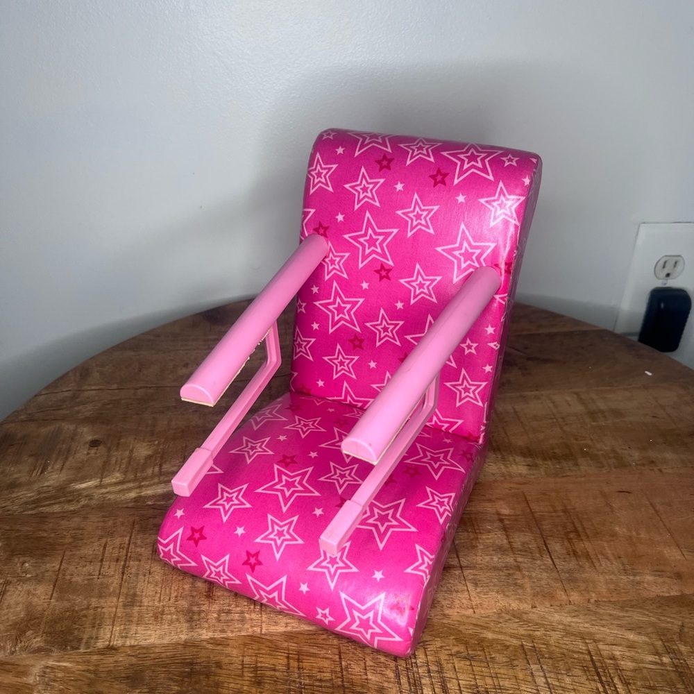 American Girl Pink Star Pattern Doll Cafe Booster Chair